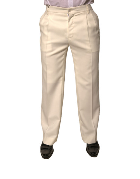 Dolce & Gabbana Off White Straight Dress Pants Dolce & Gabbana Off White Straight Dress Pants