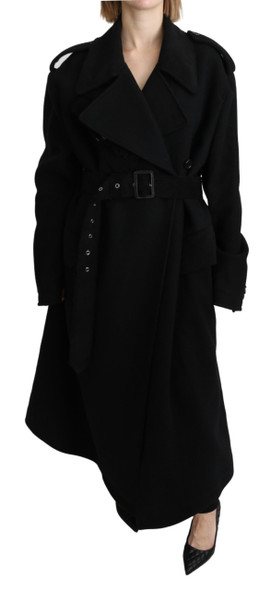 Dolce & Gabbana Virgin Wool Black Blazer Trenchcoat Jacket Dolce & Gabbana Virgin Wool Black Blazer Trenchcoat Jacket