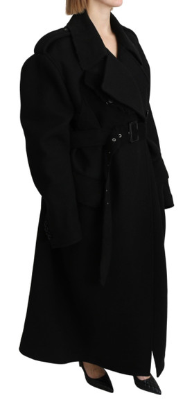 Dolce & Gabbana Virgin Wool Black Blazer Trenchcoat Jacket Dolce & Gabbana Virgin Wool Black Blazer Trenchcoat Jacket