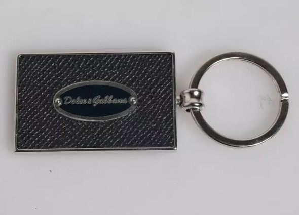 Black Leather Logo Metal Ring Keychain Keyring Black Leather Logo Metal Ring Keychain Keyring