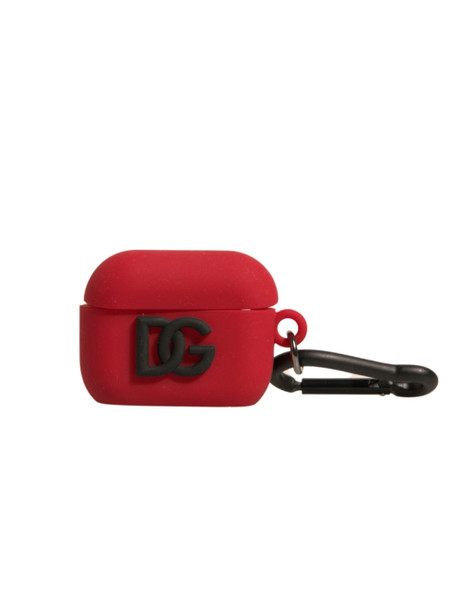 Red Silicone Rubber Logo Embossed Airpods Case SMY10598 Red Silicone Rubber Logo Embossed Airpods Case SMY10598