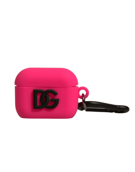 Pink Silicone Rubber Logo Embossed Airpods Case Pink Silicone Rubber Logo Embossed Airpods Case