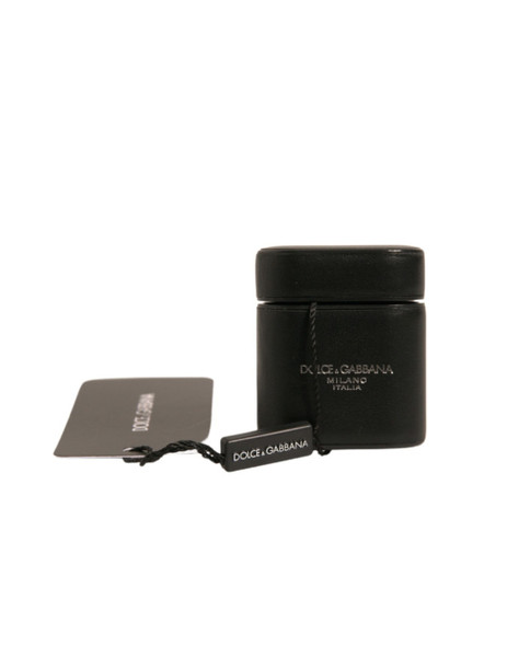 Black PVC Logo Print Flip Holder Airpods Case Black PVC Logo Print Flip Holder Airpods Case