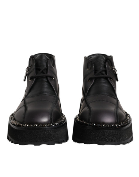 Black Leather Lace Up Ankle Boots Shoes Black Leather Lace Up Ankle Boots Shoes