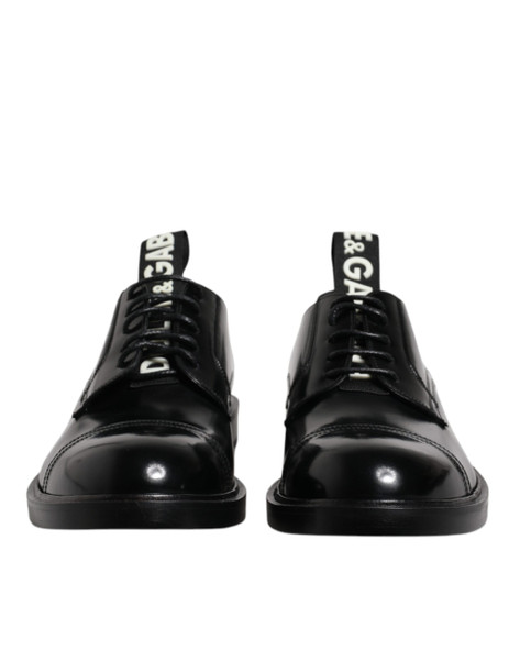 Dolce & Gabbana Black Patent Leather Derby Lace Up Formal Dress Shoes Dolce & Gabbana Black Patent Leather Derby Lace Up Formal Dress Shoes