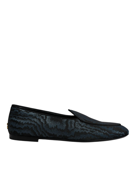 Dolce & Gabbana Blue Black Flats Men Loafers Dress Shoes MV6759 Dolce & Gabbana Blue Black Flats Men Loafers Dress Shoes MV6759