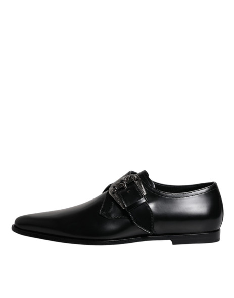 Black Leather Monk Strap Derby Formal Shoes Black Leather Monk Strap Derby Formal Shoes