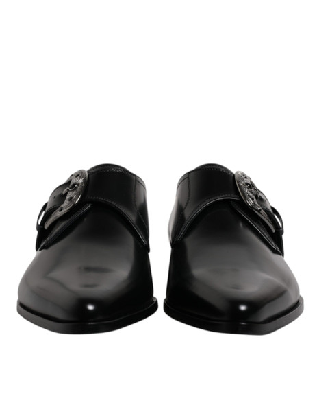 Black Leather Monk Strap Derby Formal Shoes Black Leather Monk Strap Derby Formal Shoes