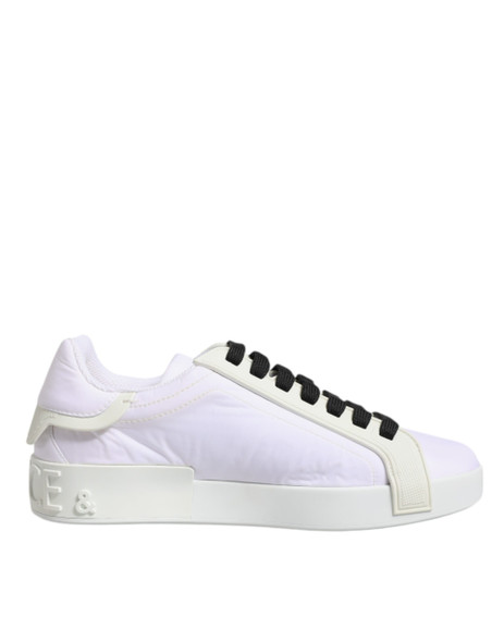 White Nylon Leather Low Top Sneakers Shoes White Nylon Leather Low Top Sneakers Shoes