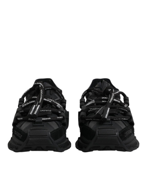 Dolce & Gabbana Black Low Top Space Lace Up Sneakers Shoes Dolce & Gabbana Black Low Top Space Lace Up Sneakers Shoes