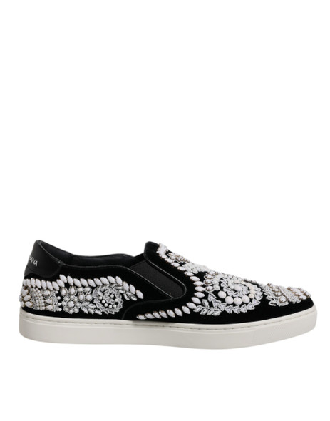 Black Embellished London Men Slip On Shoes MV6730 Black Embellished London Men Slip On Shoes MV6730
