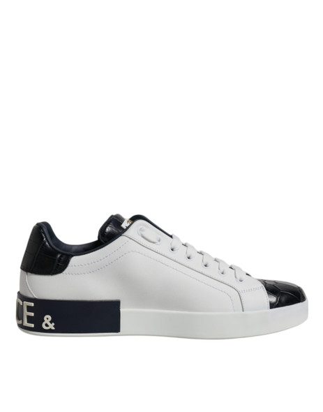 White Black Leather Portofino Sneakers Shoes White Black Leather Portofino Sneakers Shoes