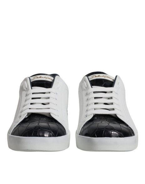 White Black Leather Portofino Sneakers Shoes White Black Leather Portofino Sneakers Shoes