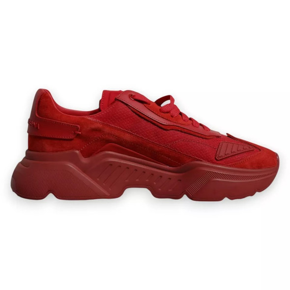 Red Leather Daymaster Low Top Sneakers Shoes Red Leather Daymaster Low Top Sneakers Shoes