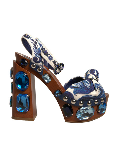 Multicolor Majolica Embellished Wedge Sandals Shoes Multicolor Majolica Embellished Wedge Sandals Shoes