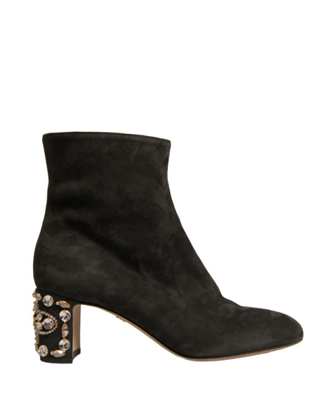 Black Embellished Heel Ankle Boots Shoes Black Embellished Heel Ankle Boots Shoes