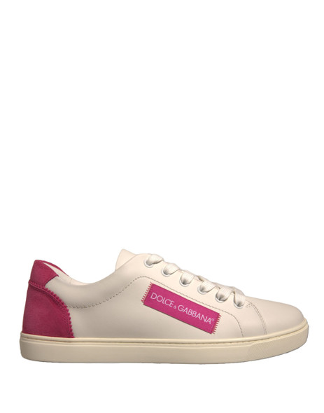 Dolce & Gabbana White Suede Leather Low Top Sneakers Shoes LA12384 Dolce & Gabbana White Suede Leather Low Top Sneakers Shoes LA12384