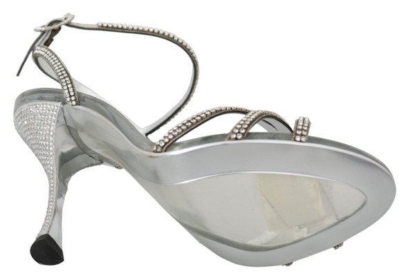 Silver Crystal Ankle Strap Sandals Shoes Silver Crystal Ankle Strap Sandals Shoes