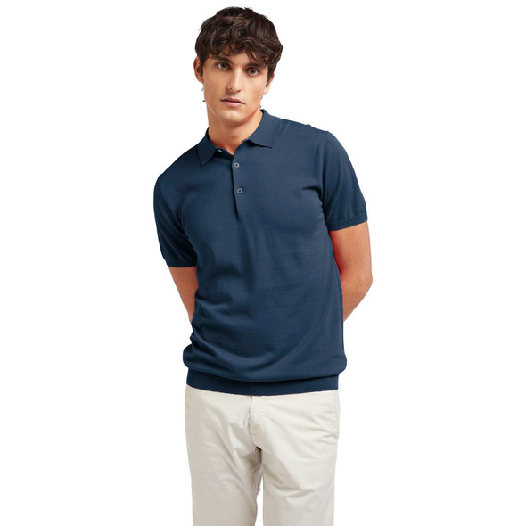 Blue Cotton Polo Shirt AT-14680 Blue Cotton Polo Shirt AT-14680
