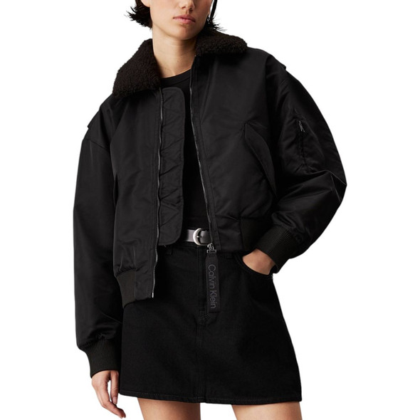 Calvin Klein Jeans Black Polyester Jackets & Coat CA16503600009RO Calvin Klein Jeans Black Polyester Jackets & Coat CA16503600009RO