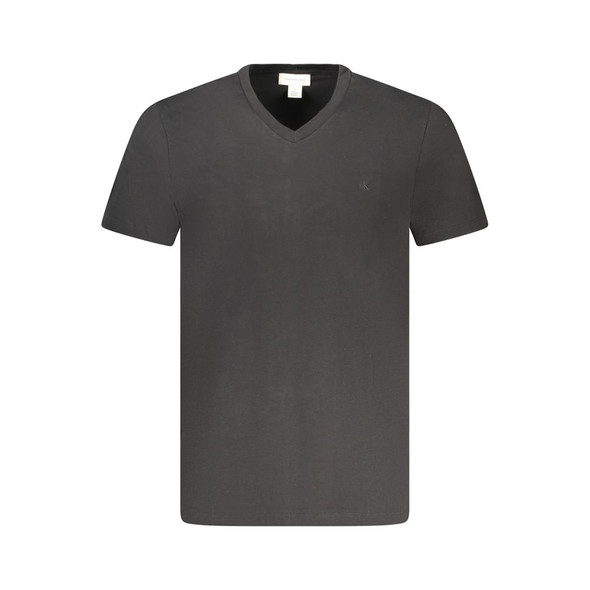 Calvin Klein Black Cotton Men V-Neck T-Shirt Calvin Klein Black Cotton Men V-Neck T-Shirt