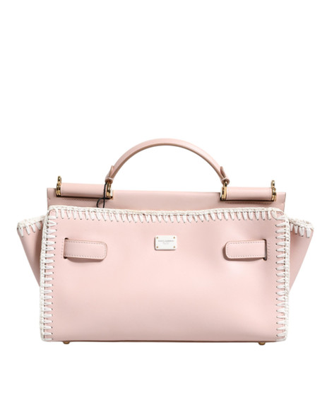 Dolce & Gabbana Light Pink Logo Plaque Soft Leather Strap Crossbody Bag Dolce & Gabbana Light Pink Logo Plaque Soft Leather Strap Crossbody Bag
