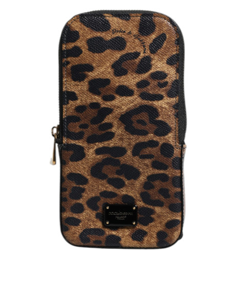 Brown Leopard Print Dauphine Leather Zip Around Wallet Brown Leopard Print Dauphine Leather Zip Around Wallet