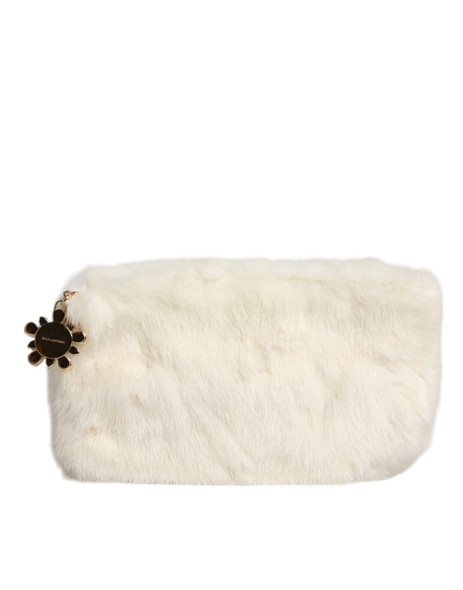White Fur Handbag Clutch Purse Pouch Bag White Fur Handbag Clutch Purse Pouch Bag