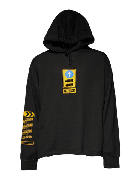 Dolce & Gabbana Black Cotton Hooded DG Shield Pullover Sweater TSH878505 Dolce & Gabbana Black Cotton Hooded DG Shield Pullover Sweater TSH878505