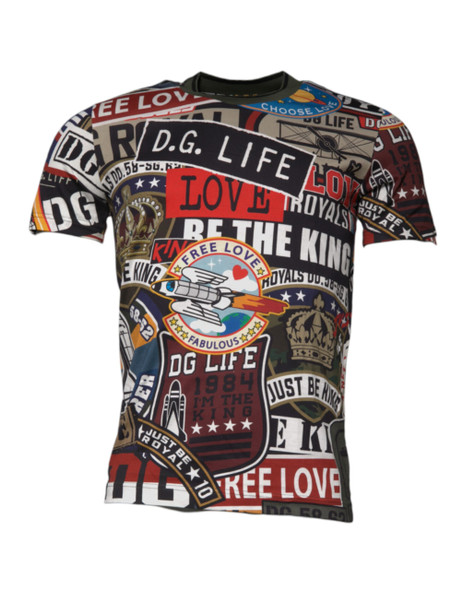 Multicolor Graphic Print Cotton Crew Neck T-shirt Multicolor Graphic Print Cotton Crew Neck T-shirt