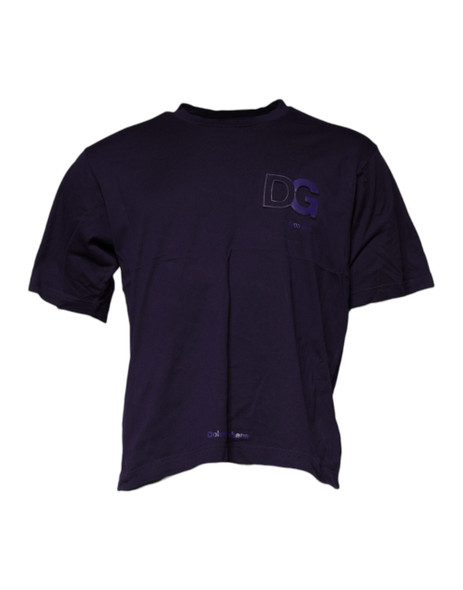 Purple DG Logo Cotton Crew Neck T-shirt Purple DG Logo Cotton Crew Neck T-shirt