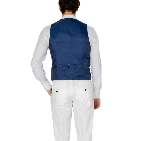 Blue Polyester Waistcoat ON13385600126RO Blue Polyester Waistcoat ON13385600126RO