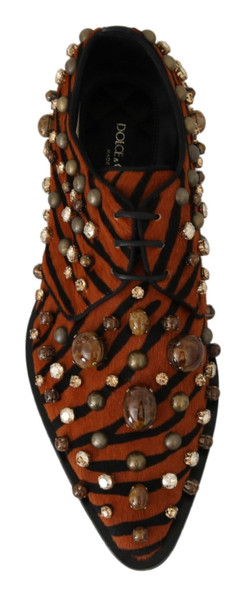 Orange Pony Hair Crystal Dress Broque Shoes Orange Pony Hair Crystal Dress Broque Shoes