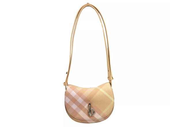 Burberry Mini Check Rocking Horse Crossbody Bag Purse Peach Burberry Mini Check Rocking Horse Crossbody Bag Purse Peach