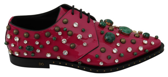 Pink Leather Crystals Dress Broque Shoes Pink Leather Crystals Dress Broque Shoes