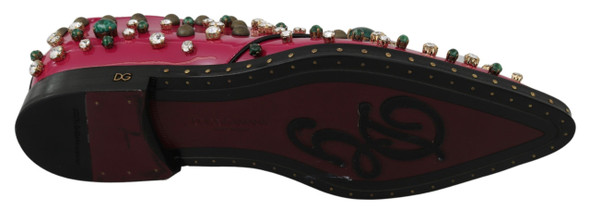 Pink Leather Crystals Dress Broque Shoes Pink Leather Crystals Dress Broque Shoes