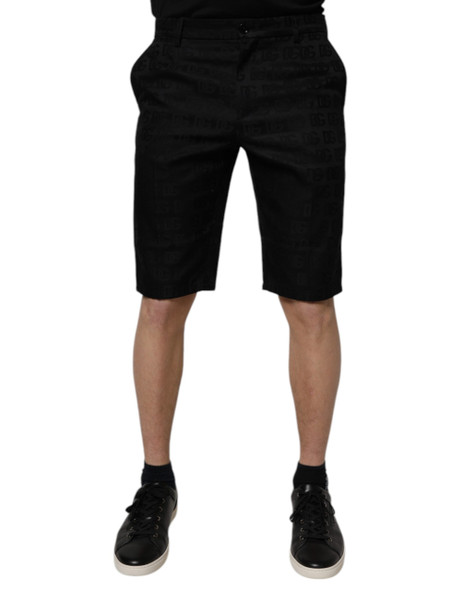 Dolce & Gabbana Black Cotton Casual Mid Waist Chino Shorts Dolce & Gabbana Black Cotton Casual Mid Waist Chino Shorts