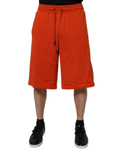 Red Cotton Blend Mid Waist Men Bermuda Shorts Red Cotton Blend Mid Waist Men Bermuda Shorts