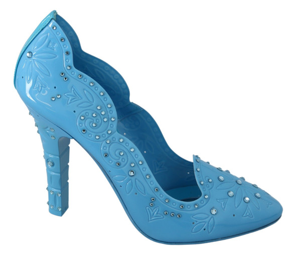 Blue Crystal Floral CINDERELLA Heels Shoes Blue Crystal Floral CINDERELLA Heels Shoes