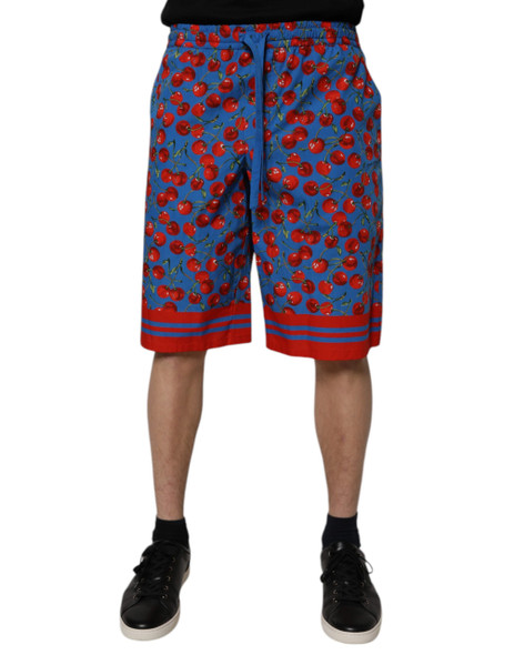 Dolce & Gabbana Blue Cherry Print Cotton Men Bermuda Shorts Dolce & Gabbana Blue Cherry Print Cotton Men Bermuda Shorts