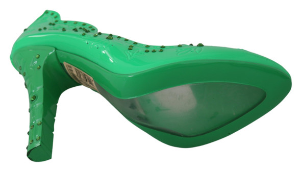 Green Crystal Floral Heels CINDERELLA Shoes Green Crystal Floral Heels CINDERELLA Shoes