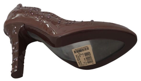 Brown Floral Crystal Heels CINDERELLA Shoes Brown Floral Crystal Heels CINDERELLA Shoes