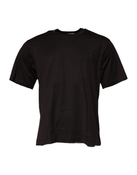 Dark Brown Logo Cotton Crew Neck T-shirt Dark Brown Logo Cotton Crew Neck T-shirt