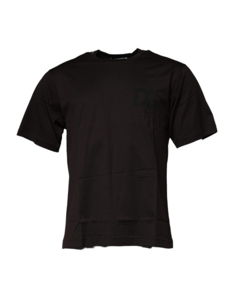 Dark Brown Logo Cotton Crew Neck T-shirt TSH90032 Dark Brown Logo Cotton Crew Neck T-shirt TSH90032