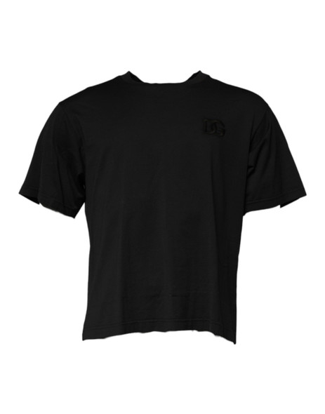 Black DG Logo Cotton Crew Neck T-shirt Black DG Logo Cotton Crew Neck T-shirt