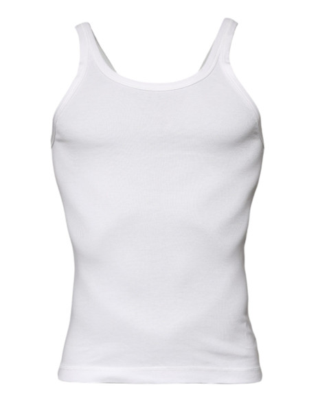 Dolce & Gabbana Ivory Cotton Sleeveless Round Neck Tank T-shirt Dolce & Gabbana Ivory Cotton Sleeveless Round Neck Tank T-shirt