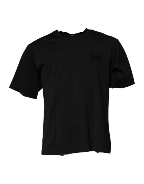 Black DG Logo Cotton Crew Neck T-shirt TSH90056 Black DG Logo Cotton Crew Neck T-shirt TSH90056