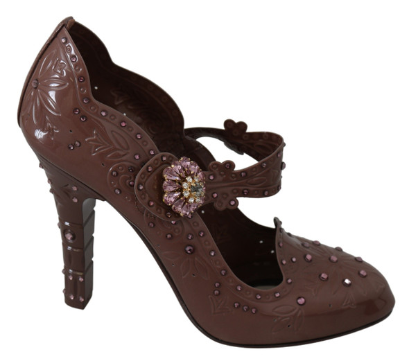 Brown Floral Crystal CINDERELLA Heels Shoes Brown Floral Crystal CINDERELLA Heels Shoes