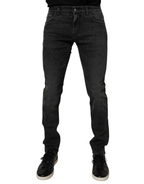 Dolce & Gabbana Black Cotton Stretch Skinny Men Denim Jeans PAN75289 Dolce & Gabbana Black Cotton Stretch Skinny Men Denim Jeans PAN75289