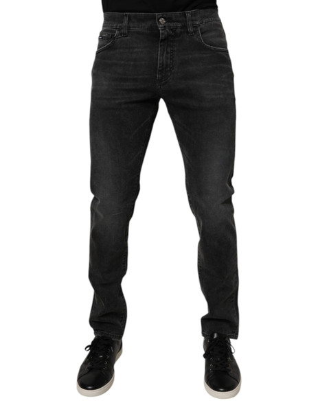 Dolce & Gabbana Black Cotton Stretch Skinny Men Denim Jeans PAN75290 Dolce & Gabbana Black Cotton Stretch Skinny Men Denim Jeans PAN75290
